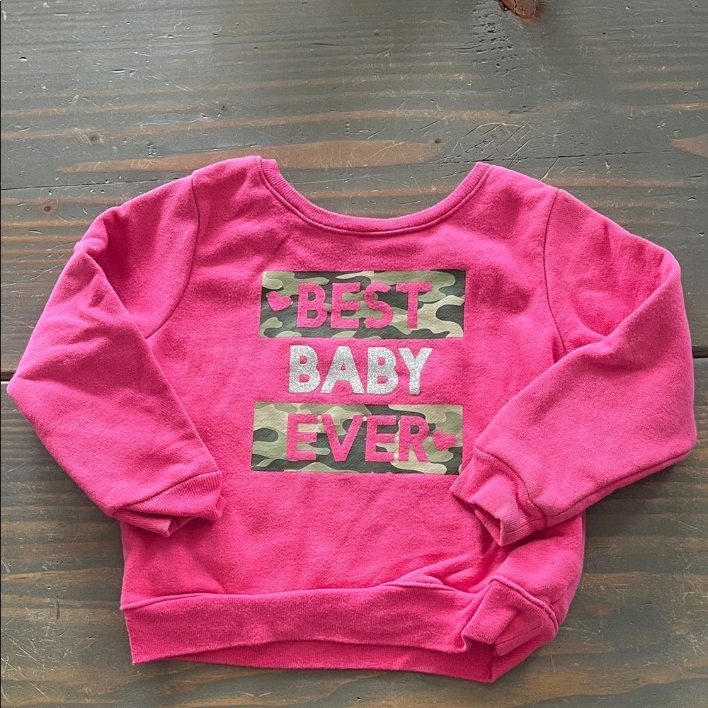 Garanimals Hot Pink "Best Baby Ever" Camo Accent Sweatshirt